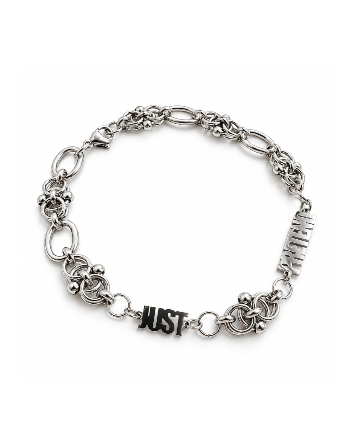 'Just Pretend' Stainless Steel Charm Bracelet - Handmade