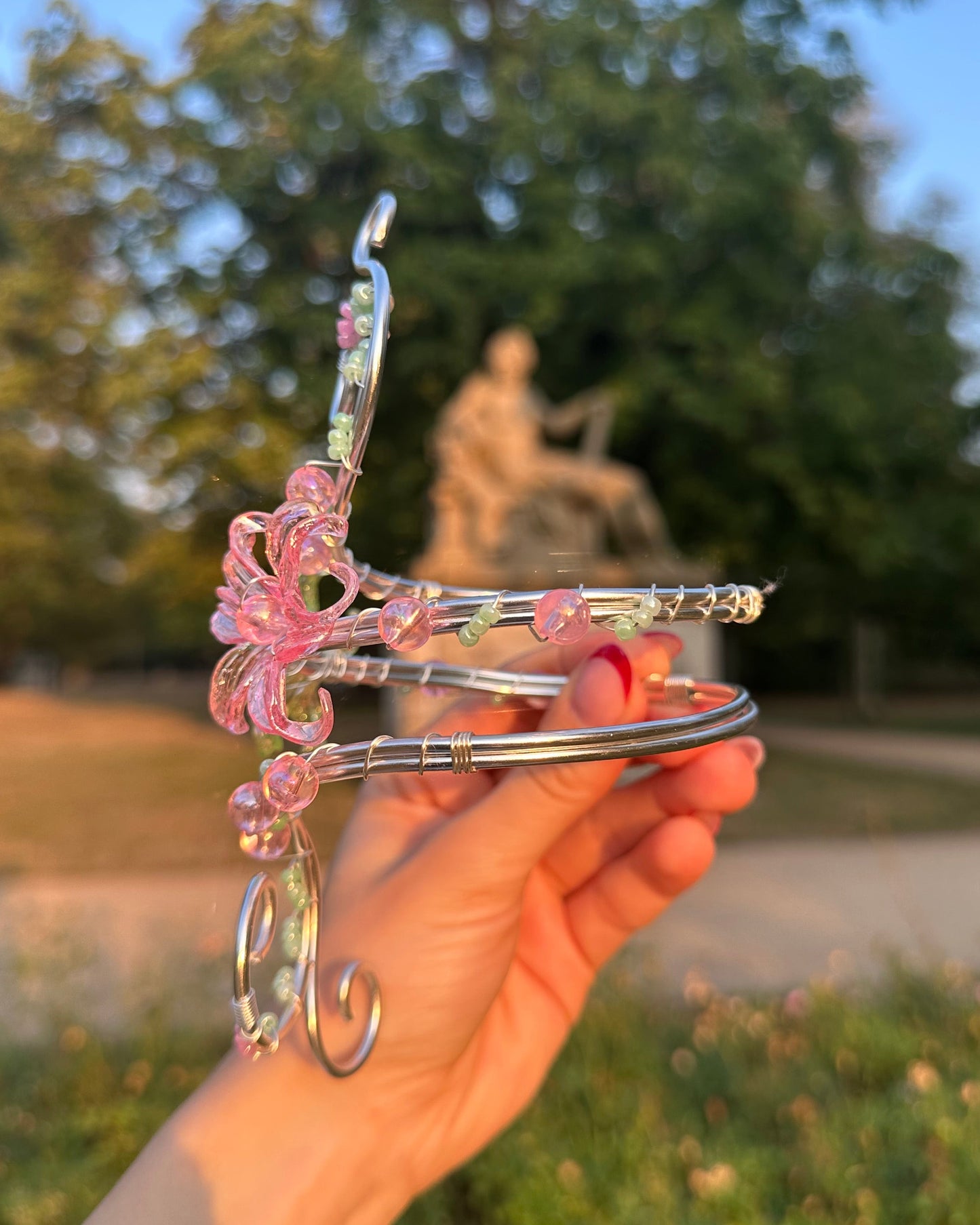 Oberarmreif Silber 'Amber' – Handgemachter Fairycore Arm Cuff