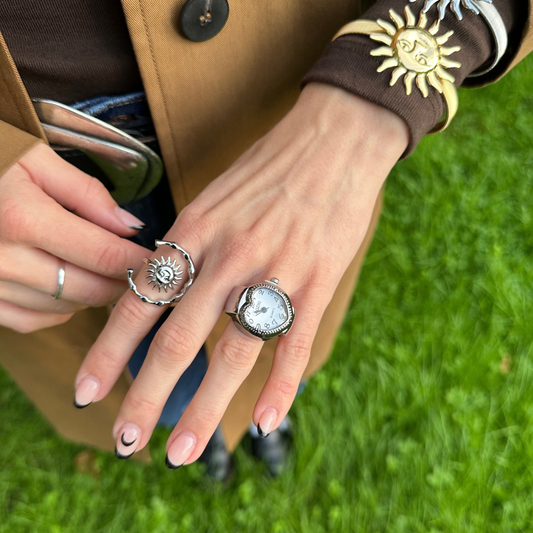 Heart Shape Silver Watch Ring 'Cassandra'