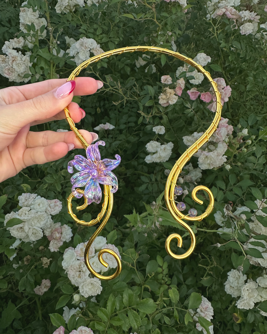 Open Necklace 'Lauma' Gold - Handmade Fairycore Necklace Jewelry