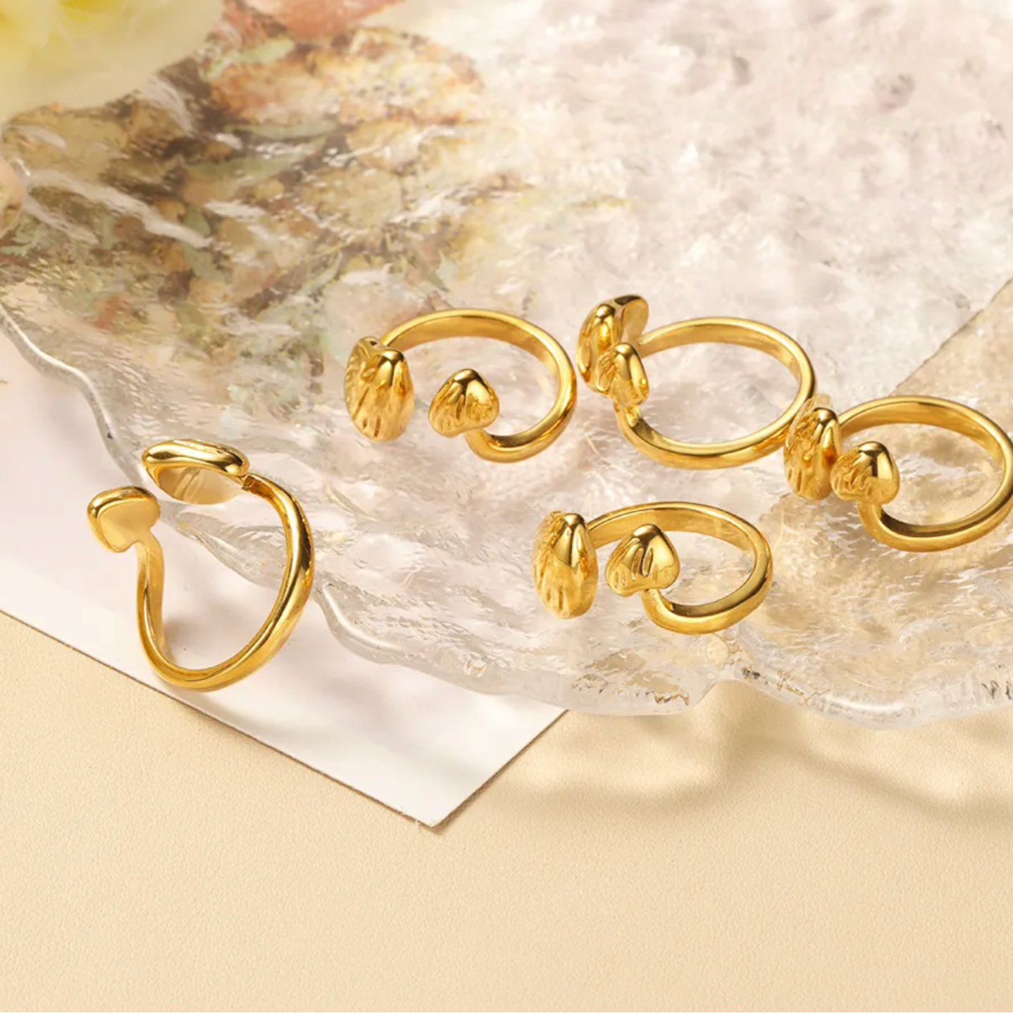 Darling Mushroom Ring 18K Gold Plated