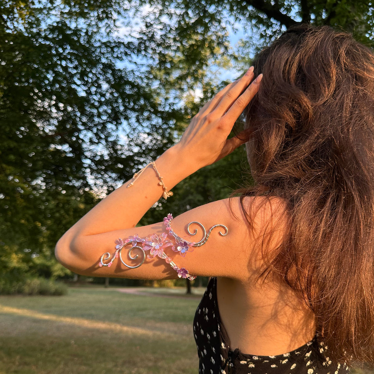 Oberarmreif Silber 'Nicole' – Handgemachter Fairycore Arm Cuff Jewelry