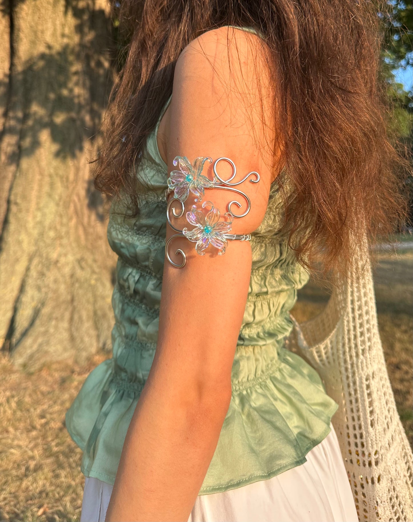 Oberarmreif Silber 'Oceana' – Handgemachter Fairycore Arm Cuff Jewelry