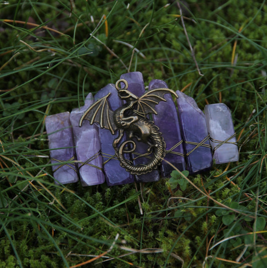 Hair Clip 'Dragon Goddess' with quartz crystals