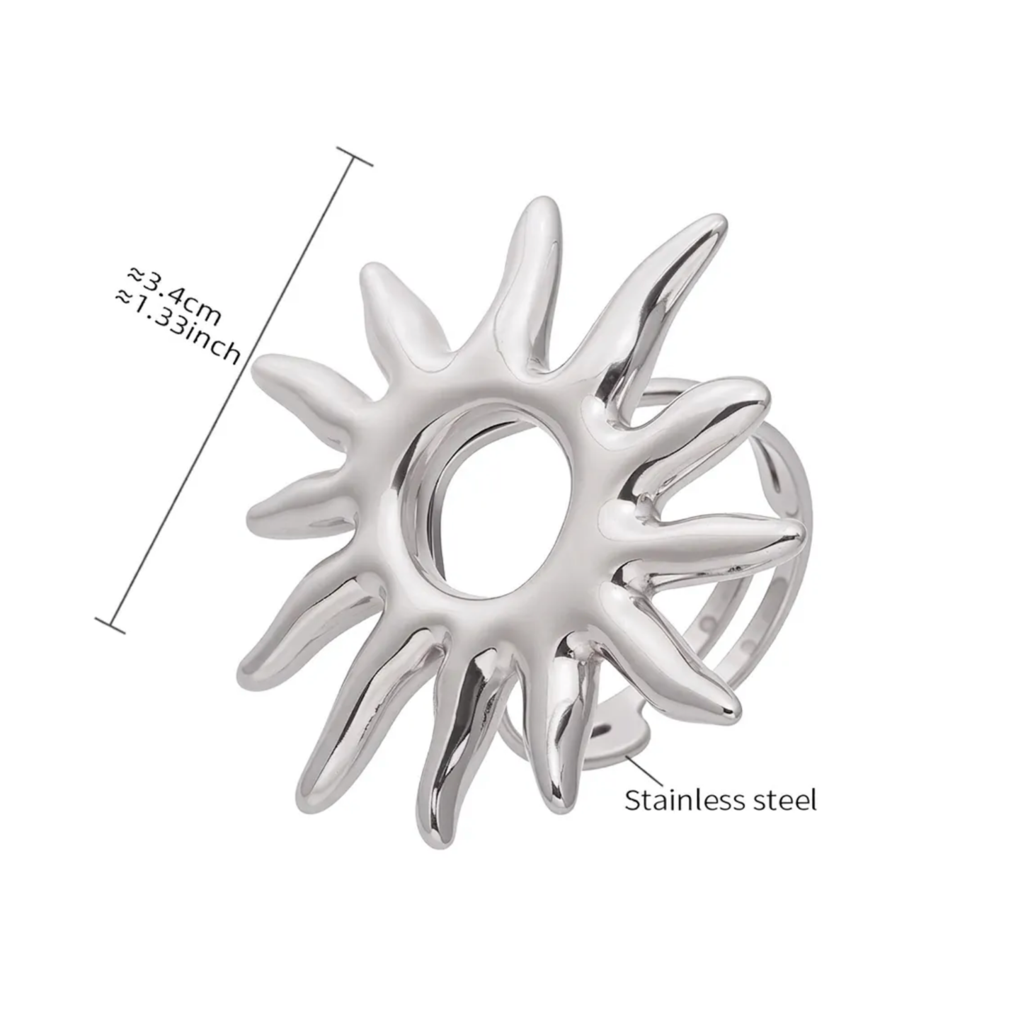 Stainless Steel Power of the Sun Ring