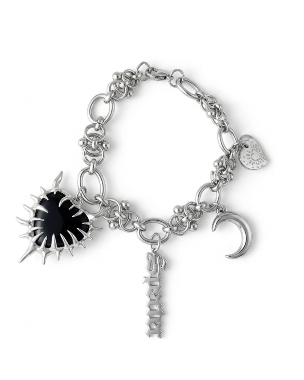 'Specter' Stainless Steel Charm Bracelet - Handmade