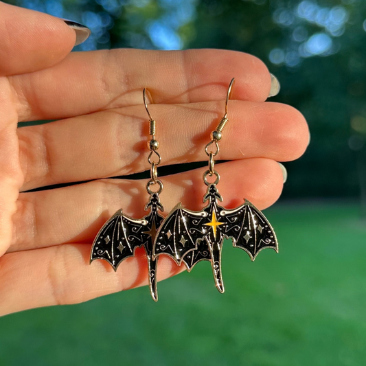 Stainless Steel Fantasy Dragon Earrings 'Aslaug'