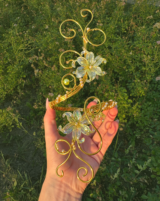 Oberarmreif Gold 'Gloria' – Handgemachter Fairycore Arm Cuff Jewelry