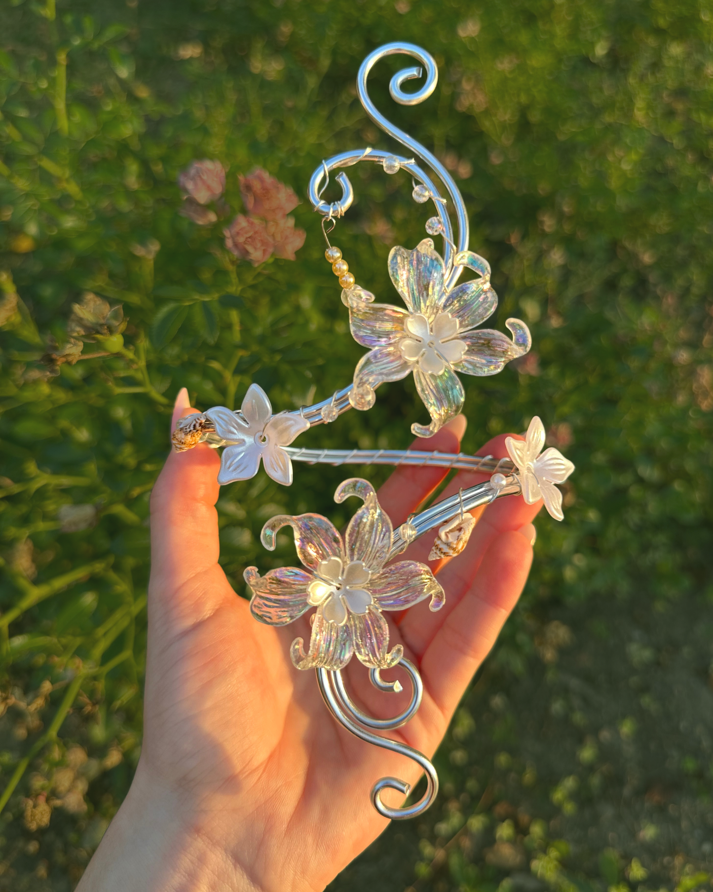 Oberarmreif Silber 'Lana' – Handgemachter Fairycore Arm Cuff