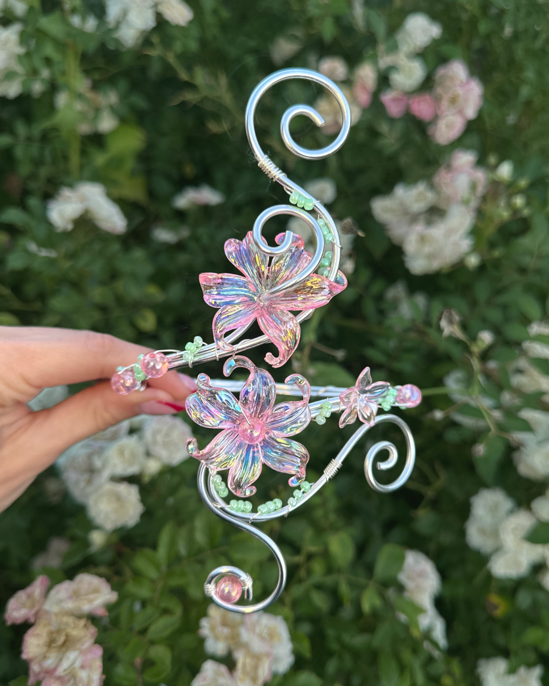 Oberarmreif Silber 'Alisa' – Handgemachter Fairycore Arm Cuff