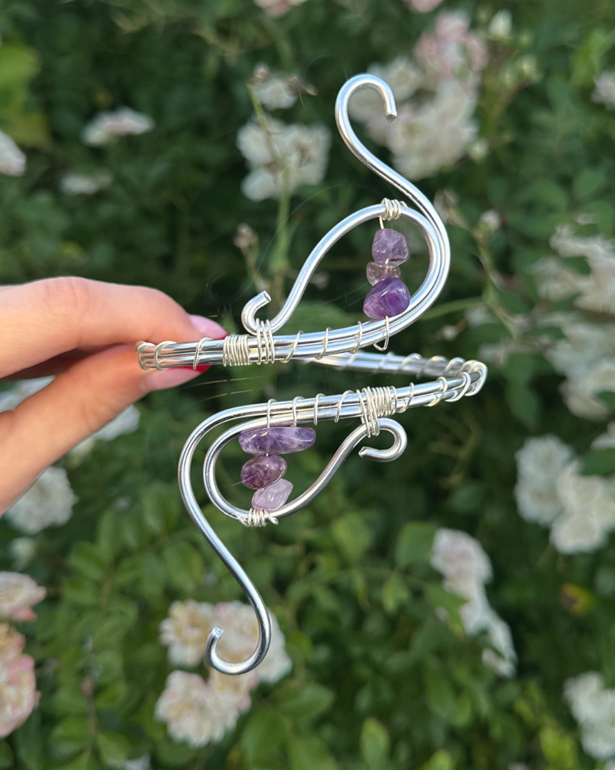 Oberarmreif Silber 'Aisma' – Handgemachter Fairycore Arm Cuff