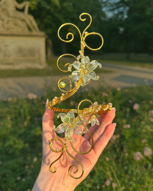 Oberarmreif Gold 'Gloria' – Handgemachter Fairycore Arm Cuff Jewelry