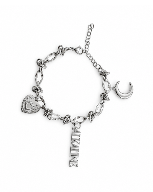 'Alkaline' Stainless Steel Charm Bracelet - Handmade