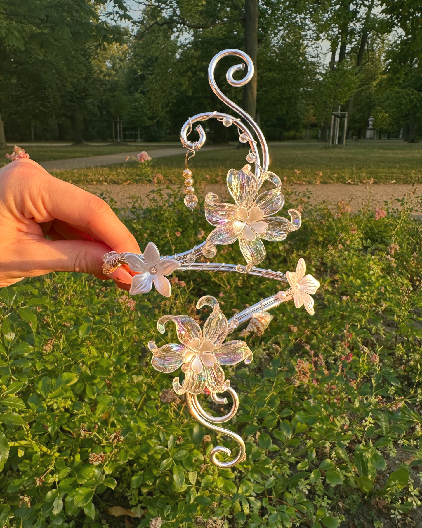 Oberarmreif Silber 'Lana' – Handgemachter Fairycore Arm Cuff
