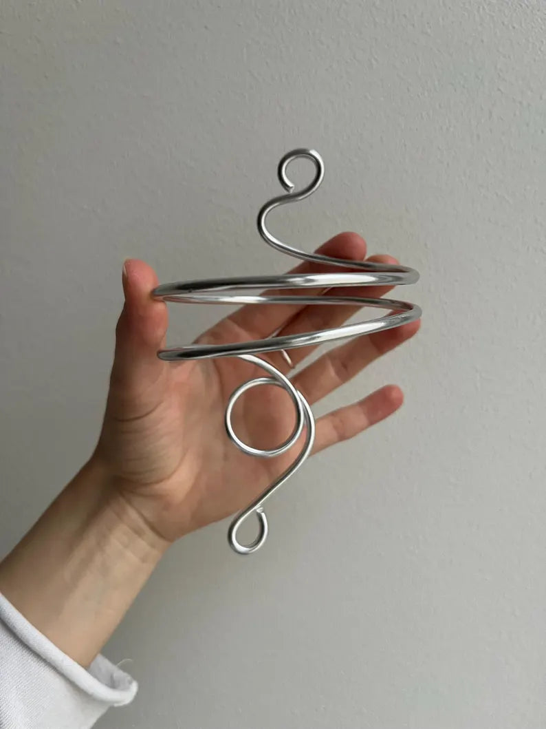 Oberarmreif Silber 'Nici' – Handgemachter Minimalistischer Arm Cuff