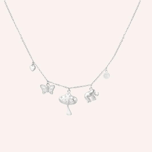 Stainless Steel Mushroom Fairy Necklace