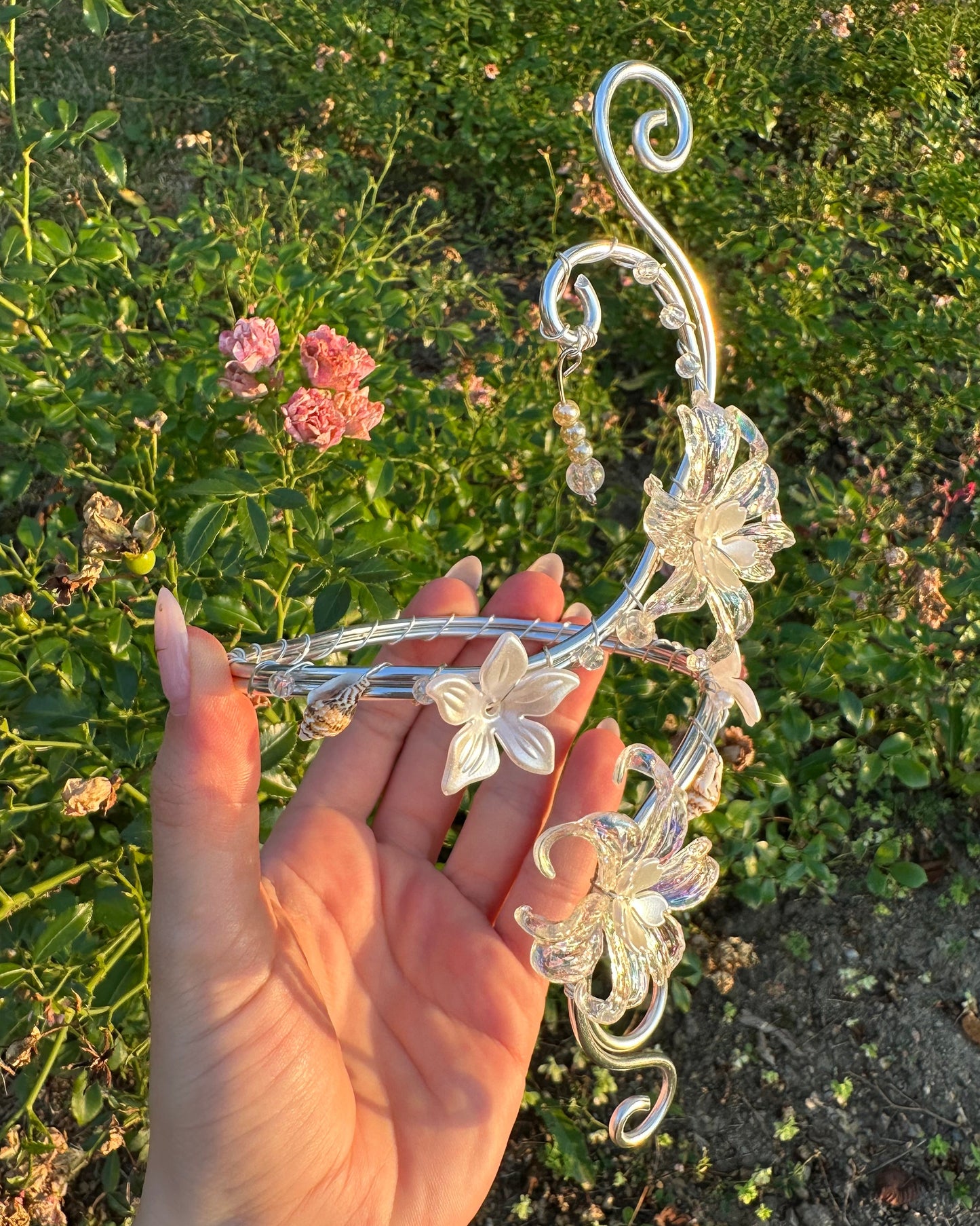 Oberarmreif Silber 'Lana' – Handgemachter Fairycore Arm Cuff