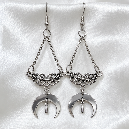 Handmade Renaissance Moon Earrings 'Estelle'