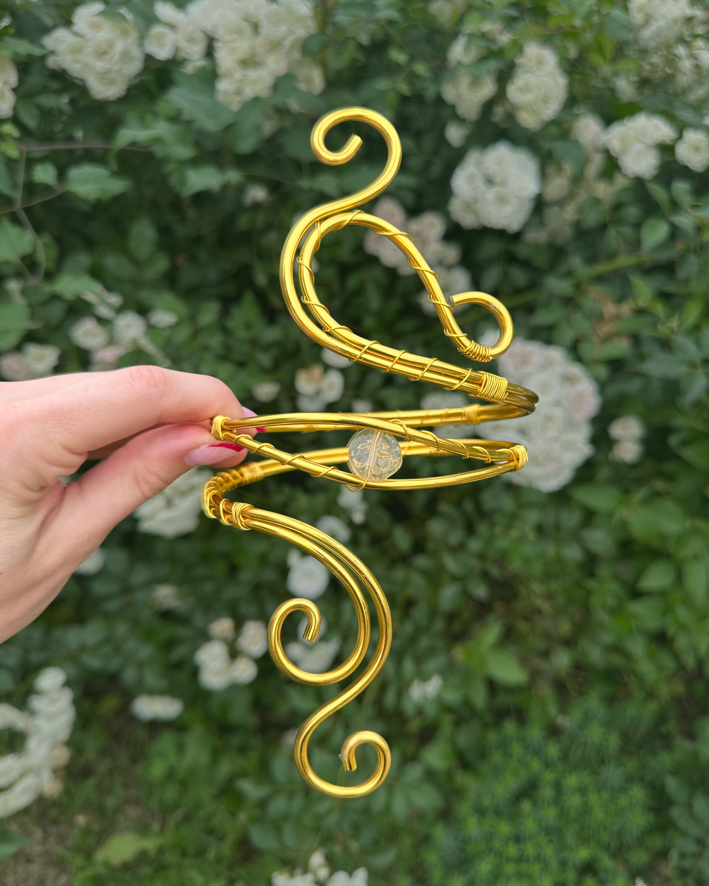 Oberarmreif Gold 'Ava' – Handgemachter Witchcore Arm Cuff Jewelry