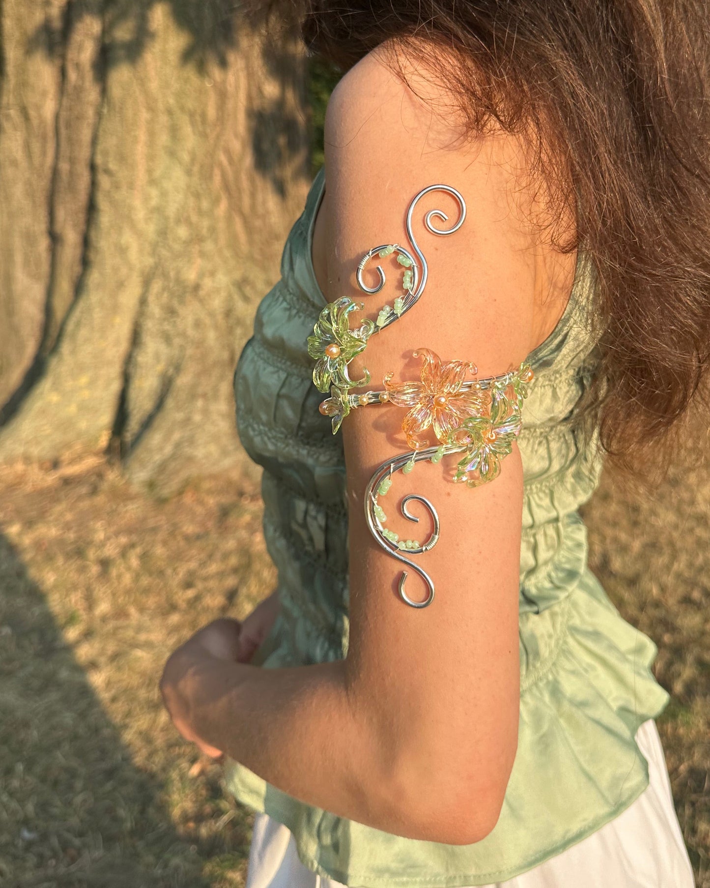 Oberarmreif Silber 'Sam' – Handgemachter Fairycore Arm Cuff