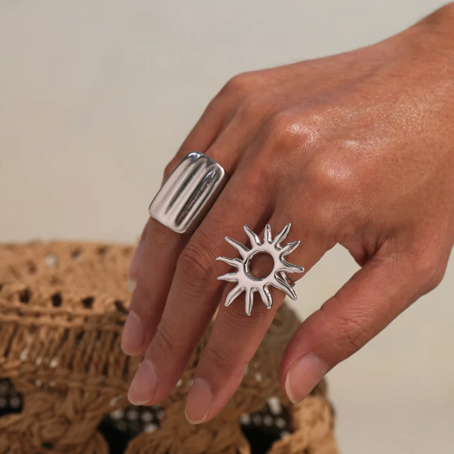 Stainless Steel Power of the Sun Ring