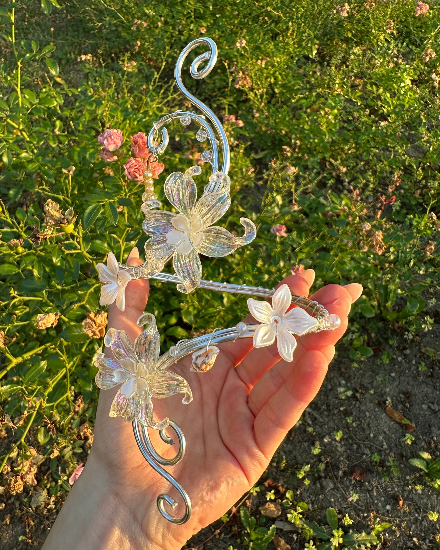 Oberarmreif Silber 'Lana' – Handgemachter Fairycore Arm Cuff