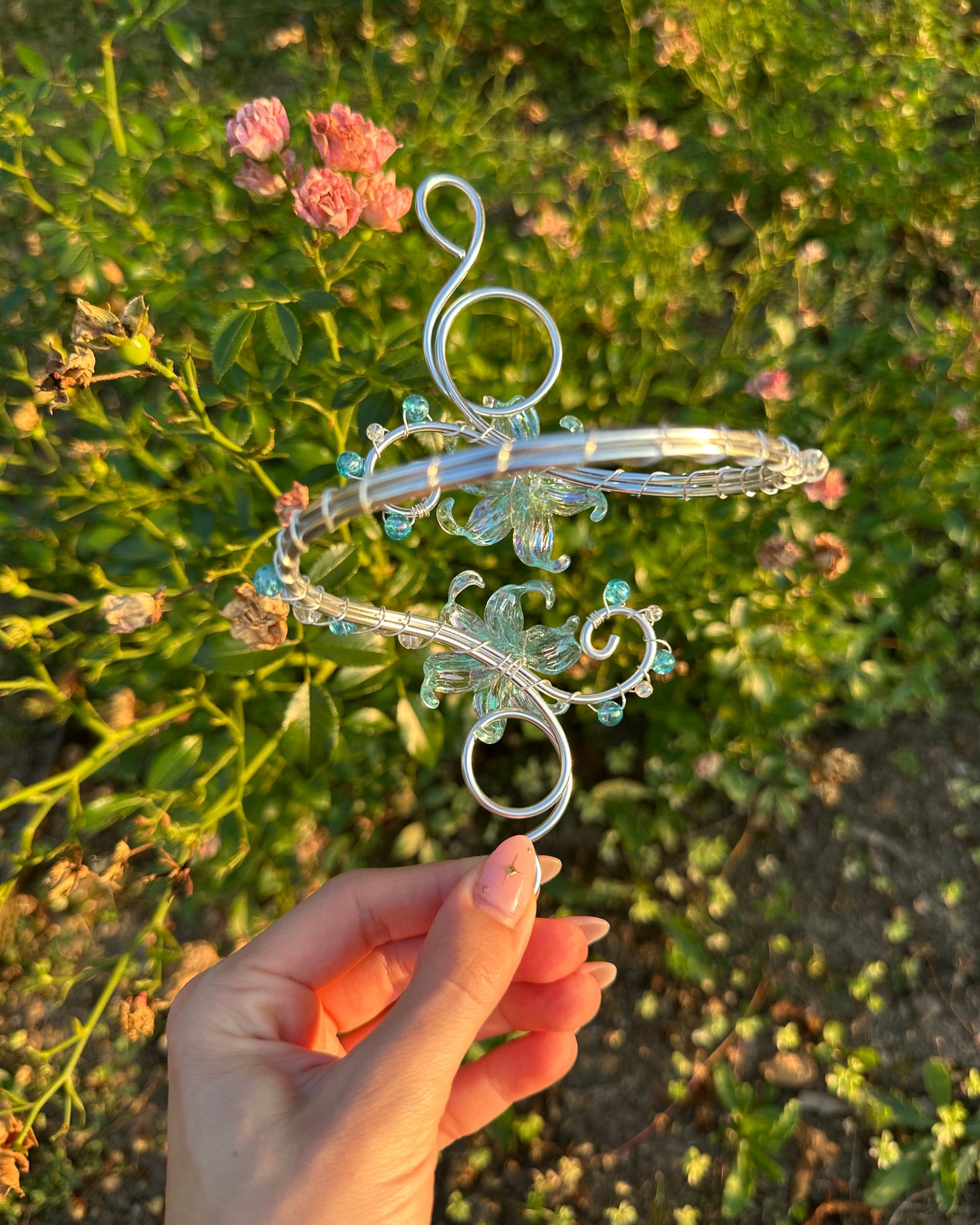 Oberarmreif Silber 'Oksana' – Handgemachter Fairycore Arm Cuff Jewelry