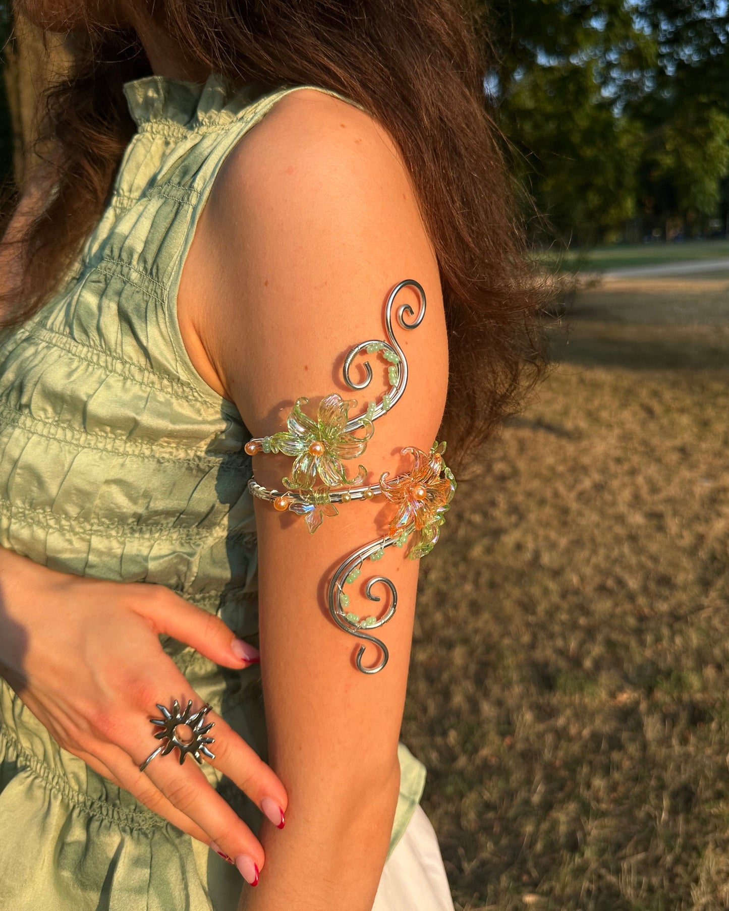 Oberarmreif Silber 'Sam' – Handgemachter Fairycore Arm Cuff