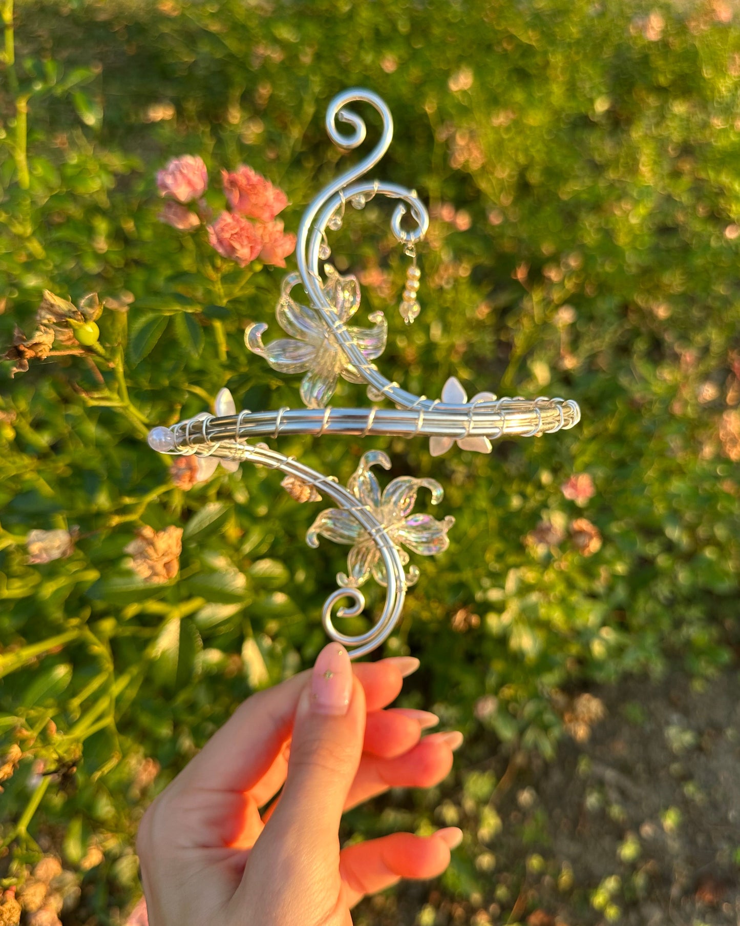 Oberarmreif Silber 'Lana' – Handgemachter Fairycore Arm Cuff