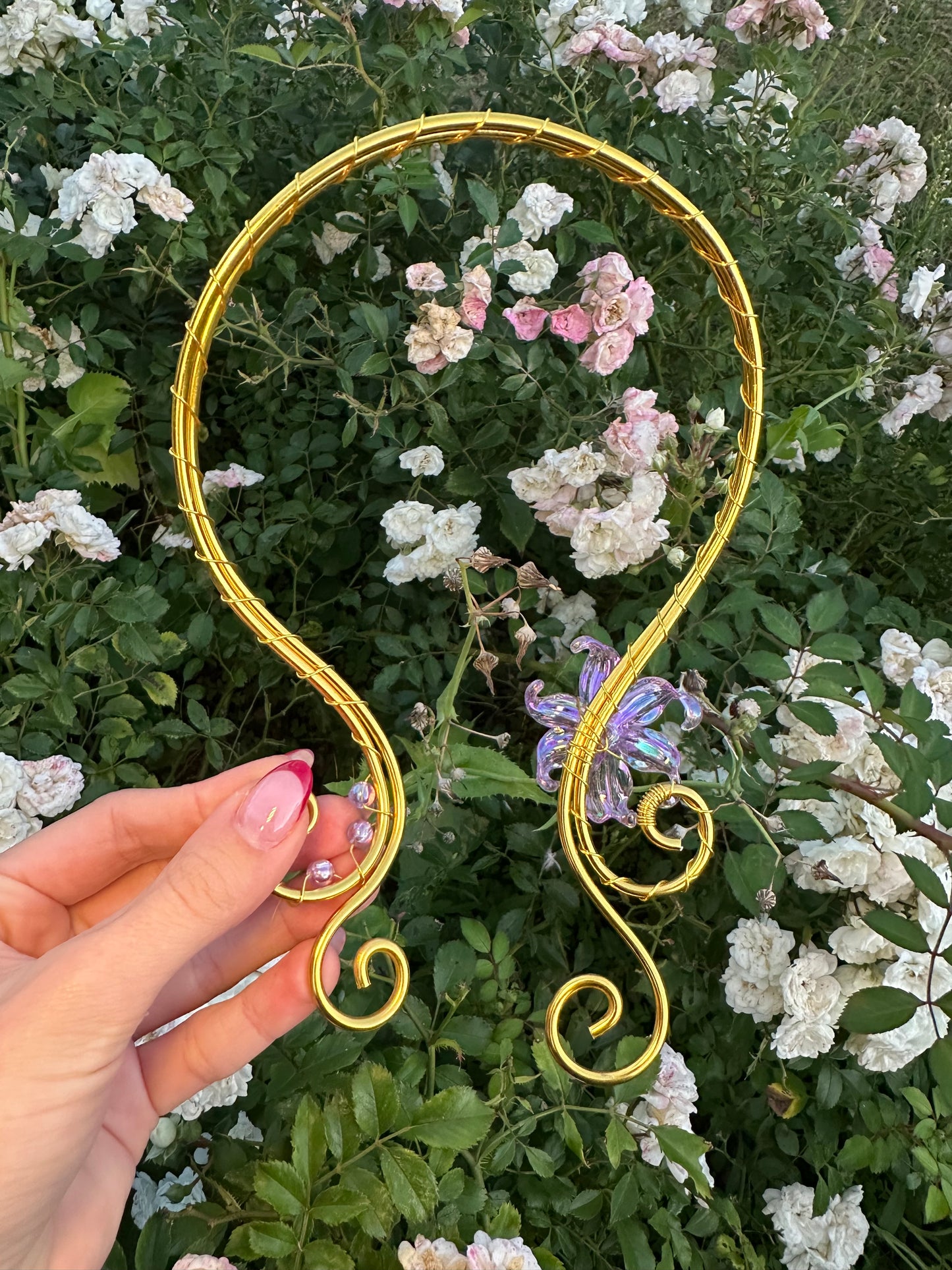Open Necklace 'Lauma' Gold - Handmade Fairycore Necklace Jewelry