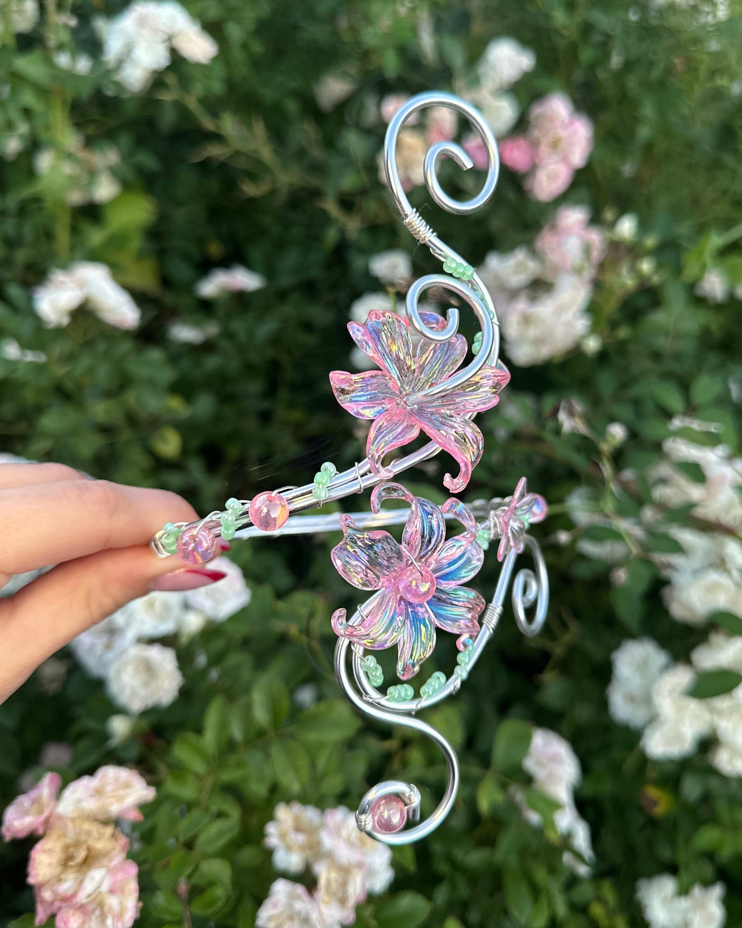 Oberarmreif Silber 'Alisa' – Handgemachter Fairycore Arm Cuff