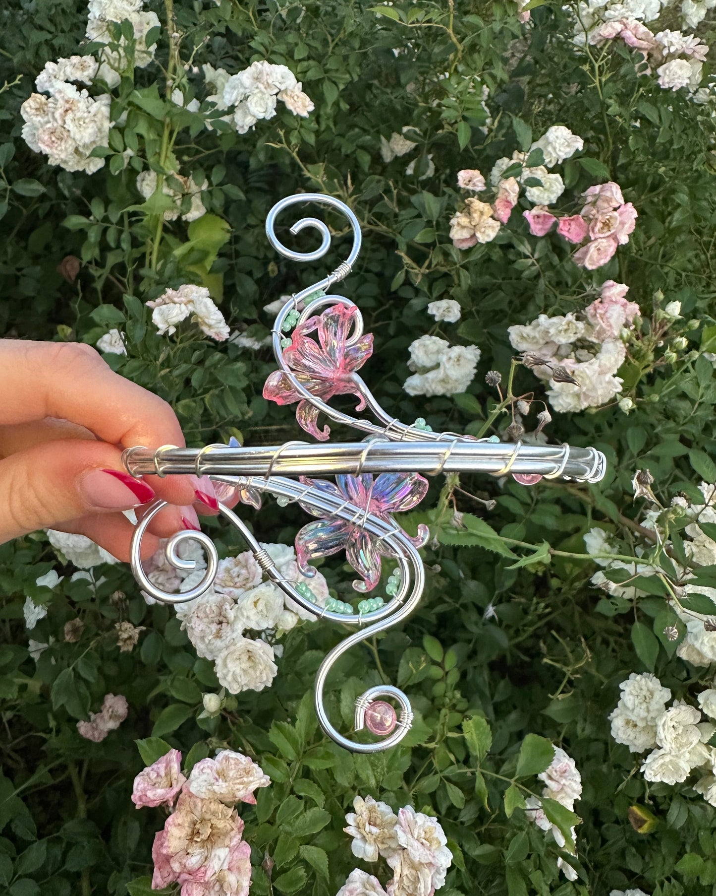 Oberarmreif Silber 'Alisa' – Handgemachter Fairycore Arm Cuff