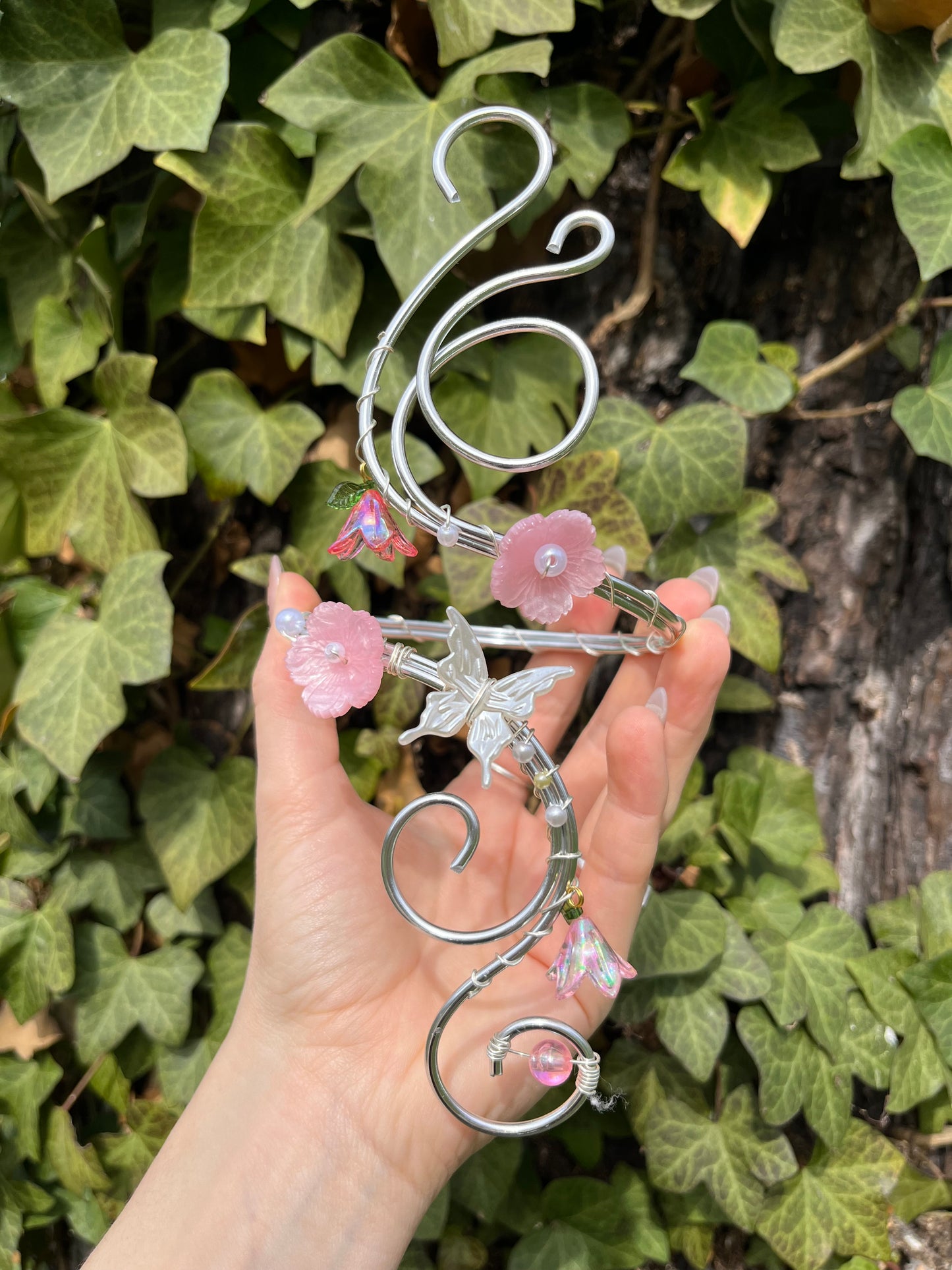 Oberarmreif Silber 'Nora' – Handgemachter Fairycore Arm Cuff