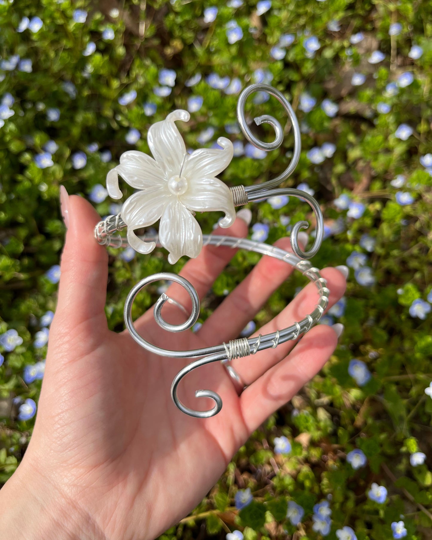 Oberarmreif Silber 'Elena' – Handgemachter Fairycore Arm Cuff