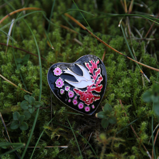 Golden Open Ring 'Vintage Lovebird'