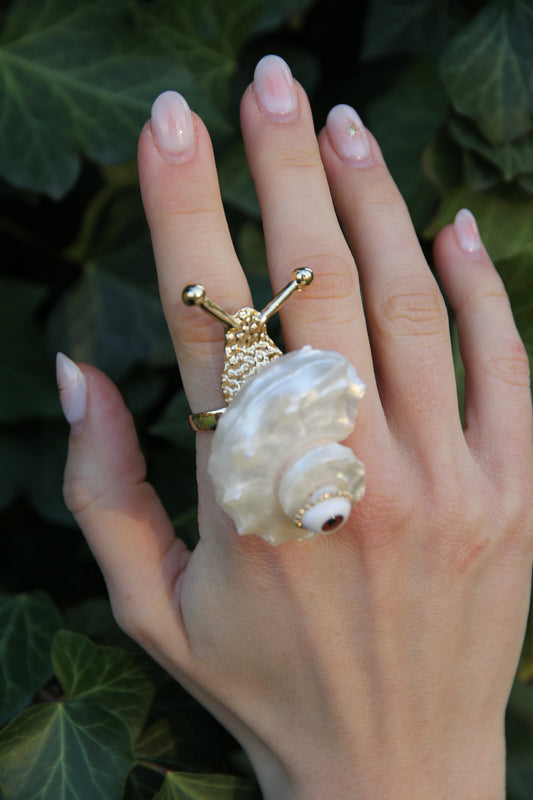 Golden Snail Ring 'Garden Hermit'