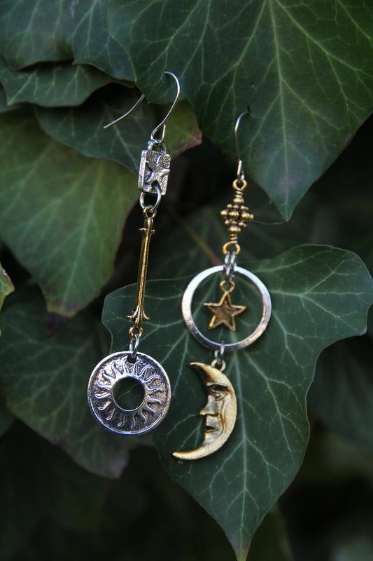 Celestial Mixed Metals Earrings  'Diana'