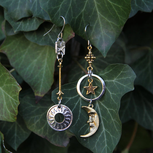 Celestial Mixed Metals Earrings  'Diana'