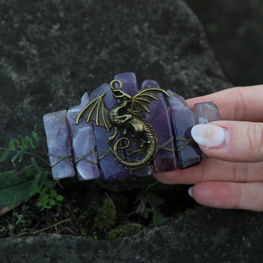 Hair Clip  'Dragon Goddess' with quartz crystals