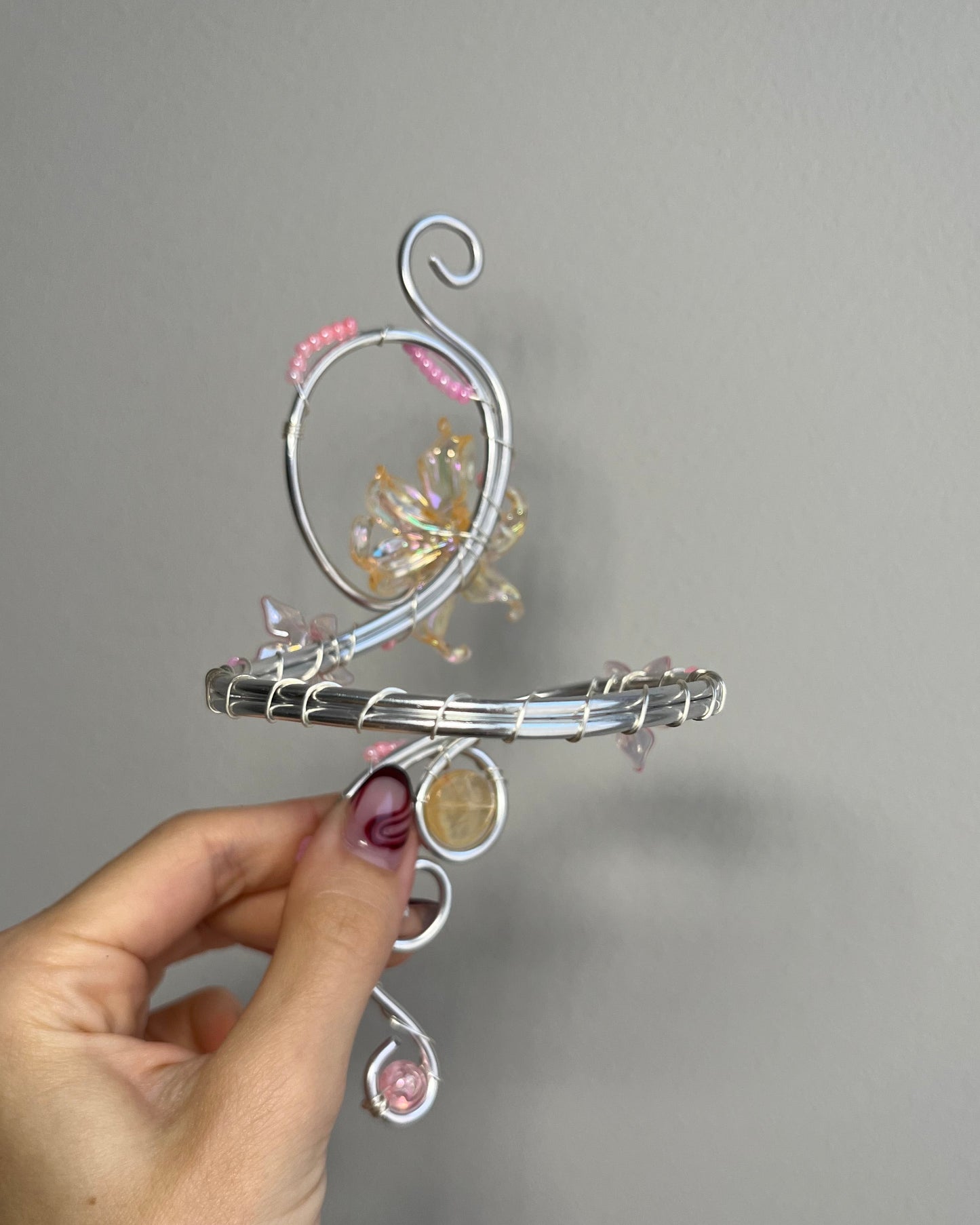 Oberarmreif Silber 'Laura' – Handgemachter Fairycore Arm Cuff