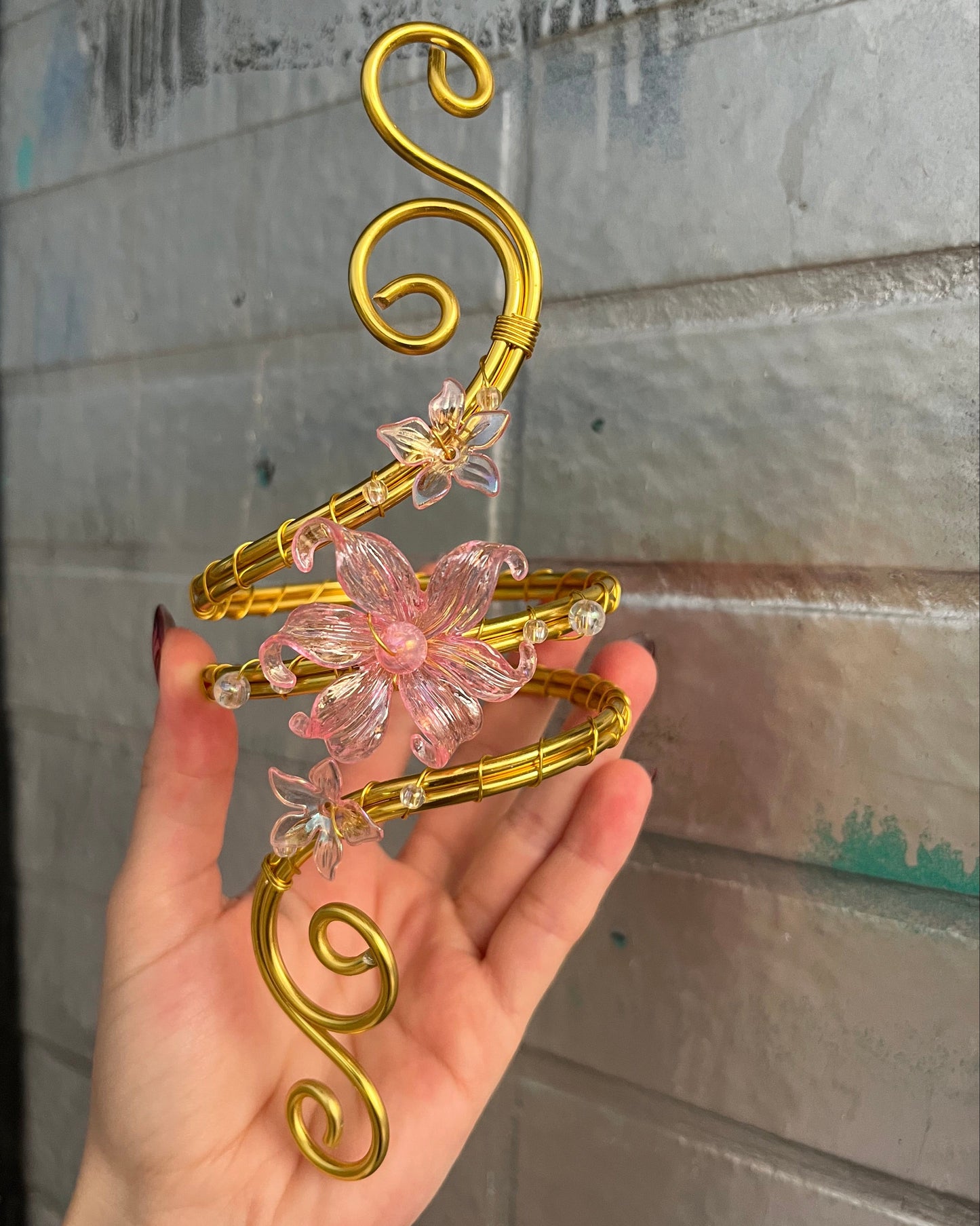 Oberarmreif Gold 'Luna' – Handgemachter Fairycore Arm Cuff Jewelry