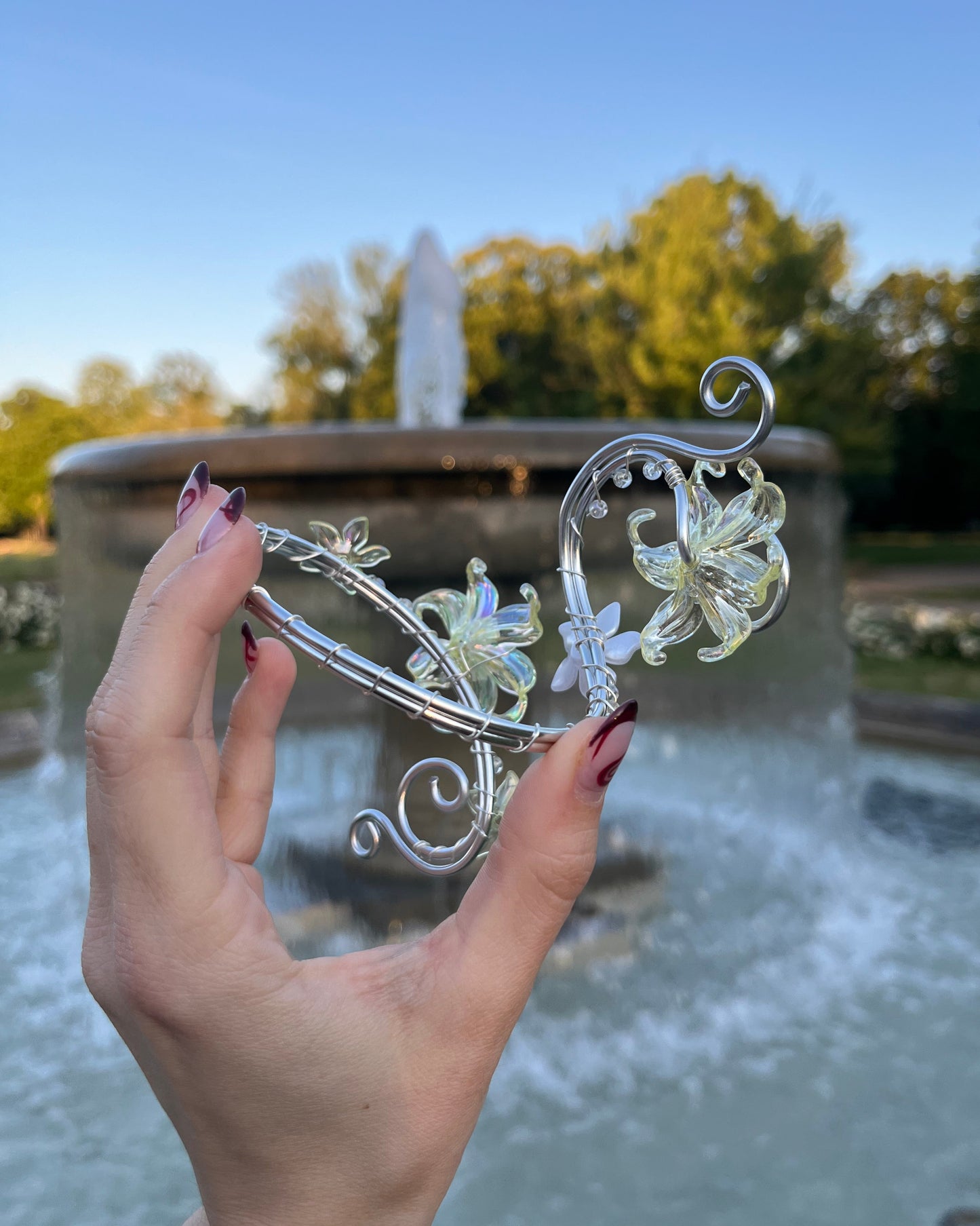 Oberarmreif Silber 'Mirelle' – Handgemachter Fairycore Arm Cuff