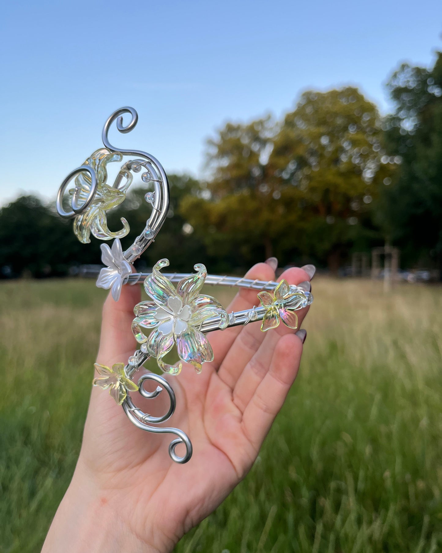 Oberarmreif Silber 'Mirelle' – Handgemachter Fairycore Arm Cuff