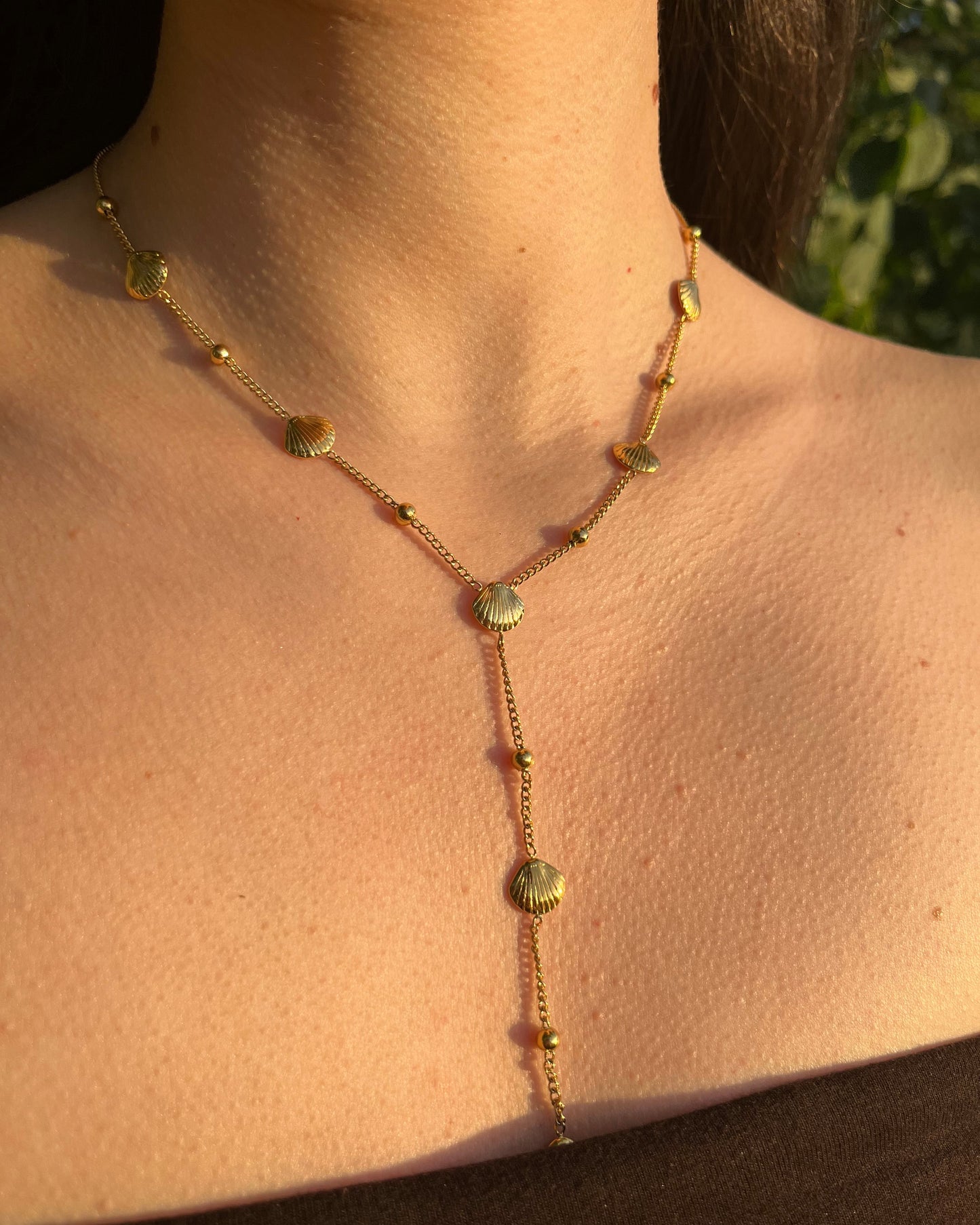 Stainless Steel Seashell Y-necklace