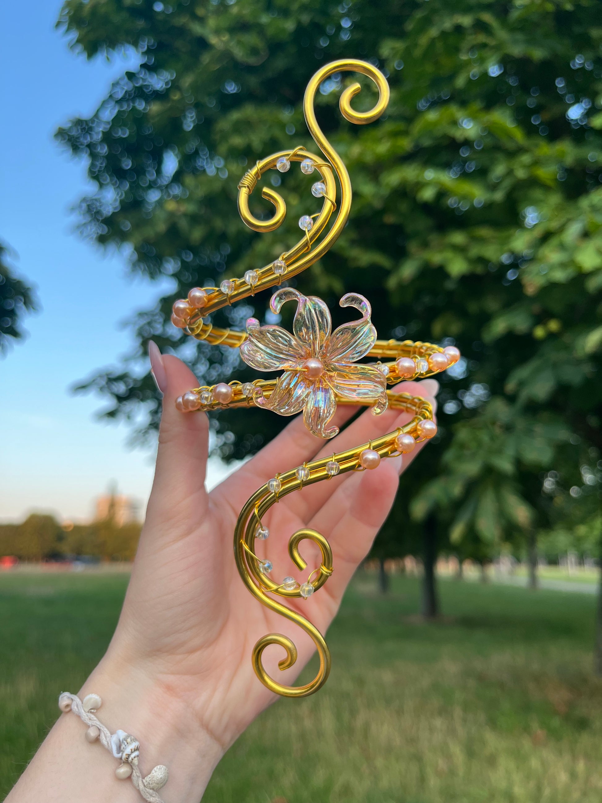 Golden Fairy Arm Cuff Jewelry made from Wire