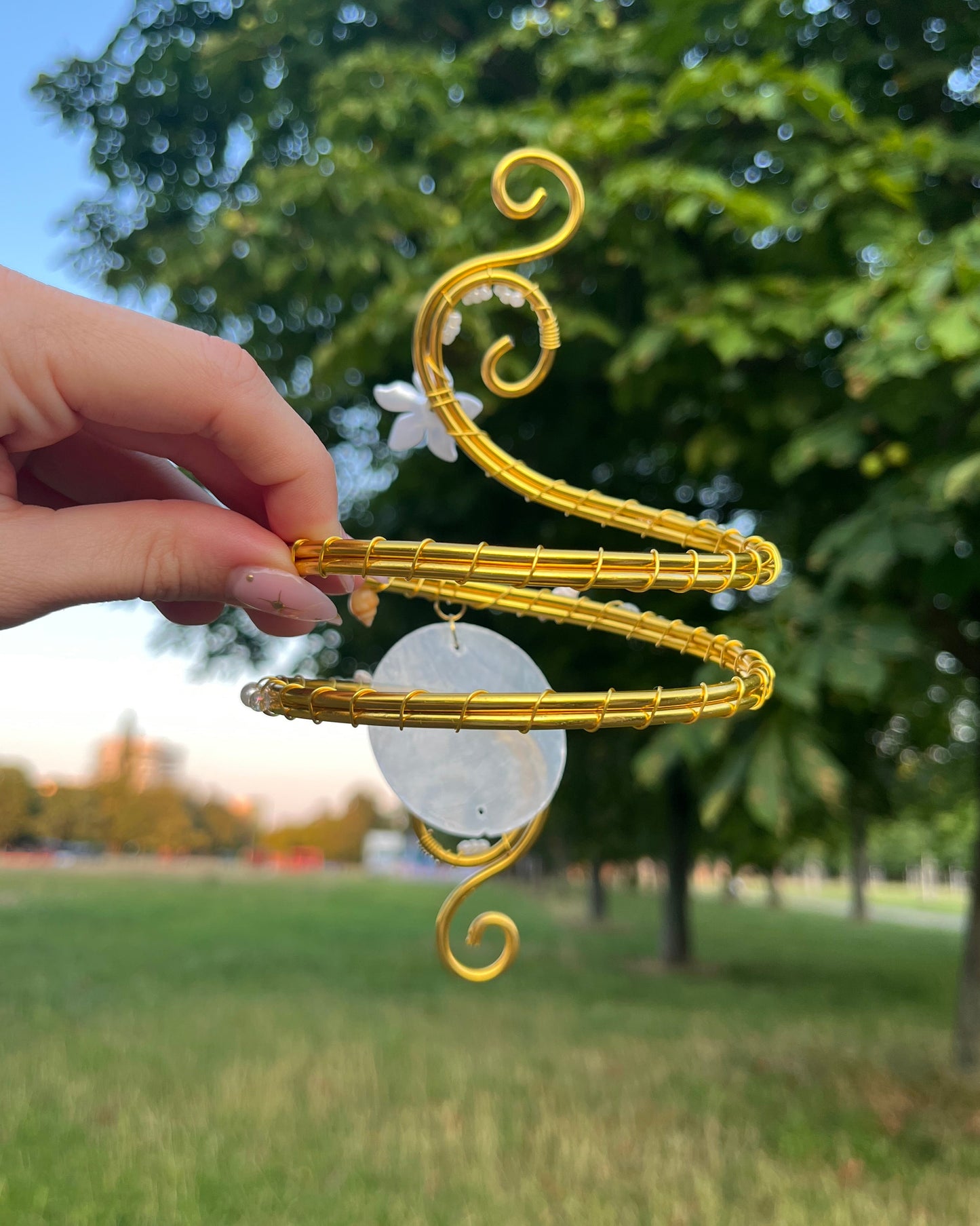 Oberarmreif Gold 'Misty' – Handgemachter Fairycore Arm Cuff Jewelry