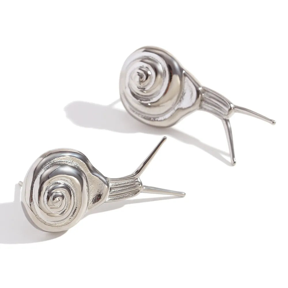 Stainless Steel 18k Gold Plated Snail Earrings