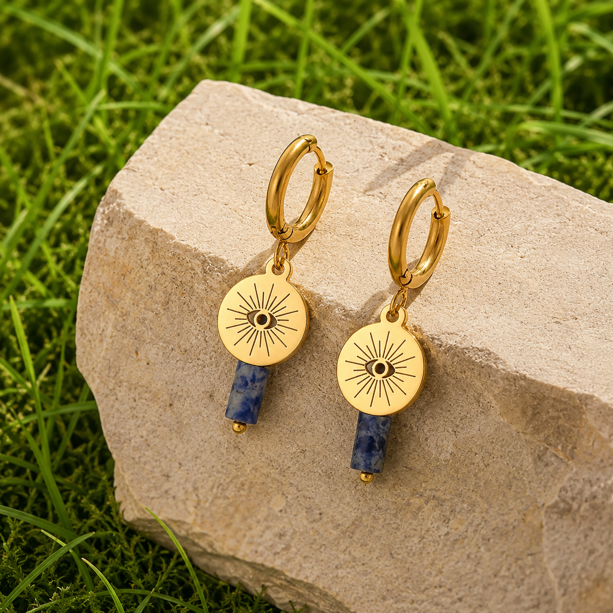 Stainless Steel Mystical Eye Earrings