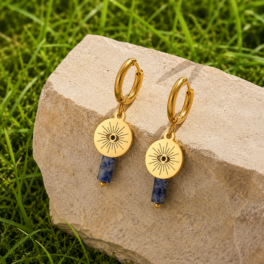 Stainless Steel Mystical Eye Earrings