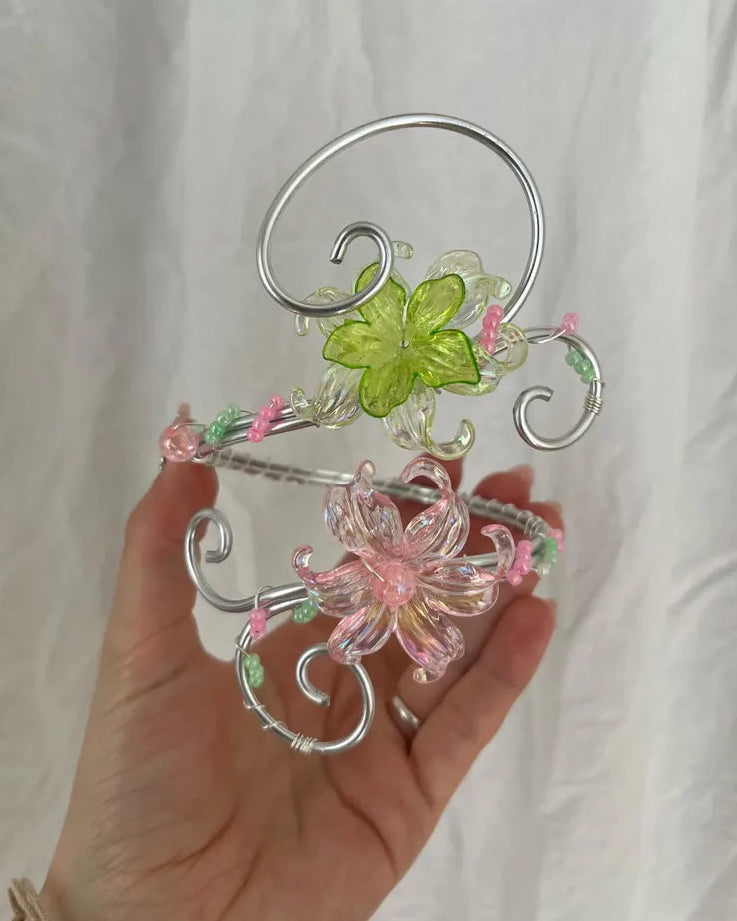Oberarmreif Silber 'Mavie' – Handgemachter Fairycore Arm Cuff